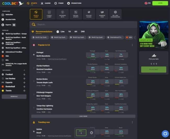 Coolbet Sportsbook Screenshot 