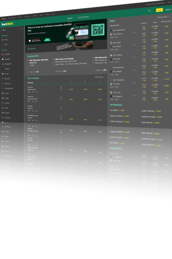 bet365 Canada website mockup for our bet365 review