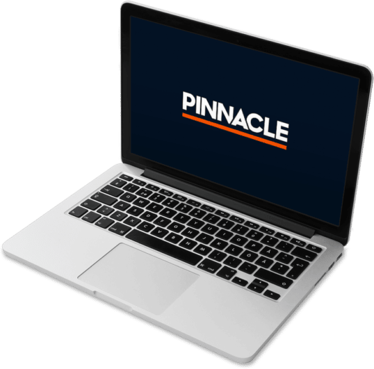 Laptop mockup of the Pinnacle logo.