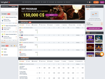 Tonybet website screenshot