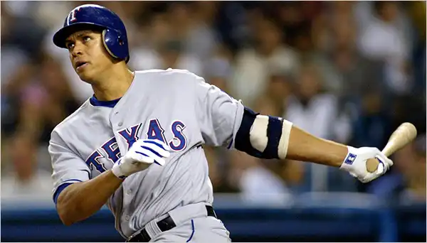 Alex Rodriguez in action for the Texas Rangers' team