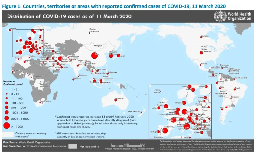 world map corona virus