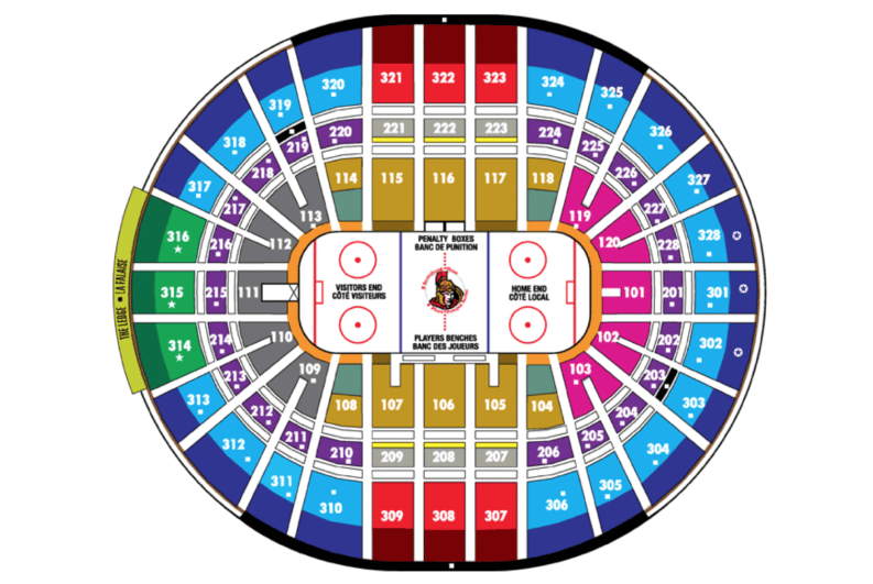 Canadian Tire Centre  Senators Arena Seat View, Chart & Schedule