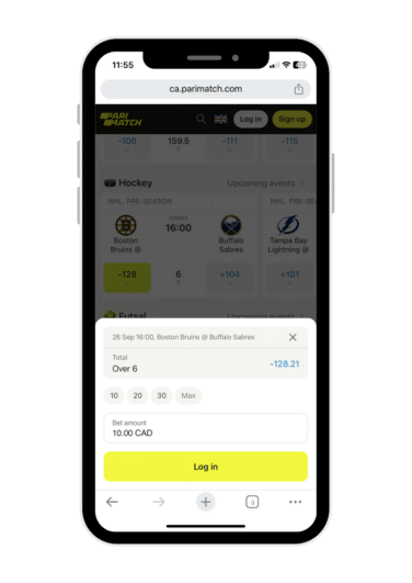 Parimatch App - Creating a Bet Slip Parimatch app bet slip.