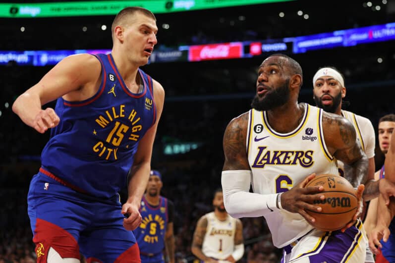 LeBron James Nikola Jokic Los Angeles Lakers Denver Nuggets NBA