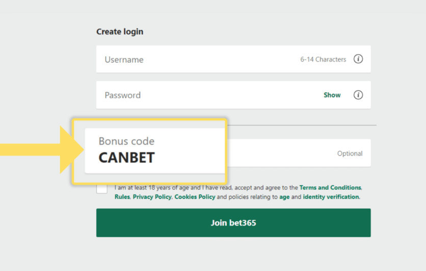 bet365 canada referral code CANBET