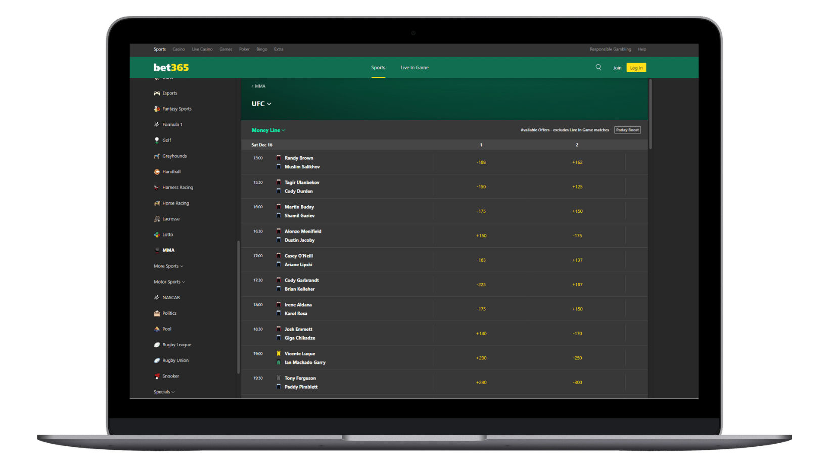 best ufc betting sites: bet365