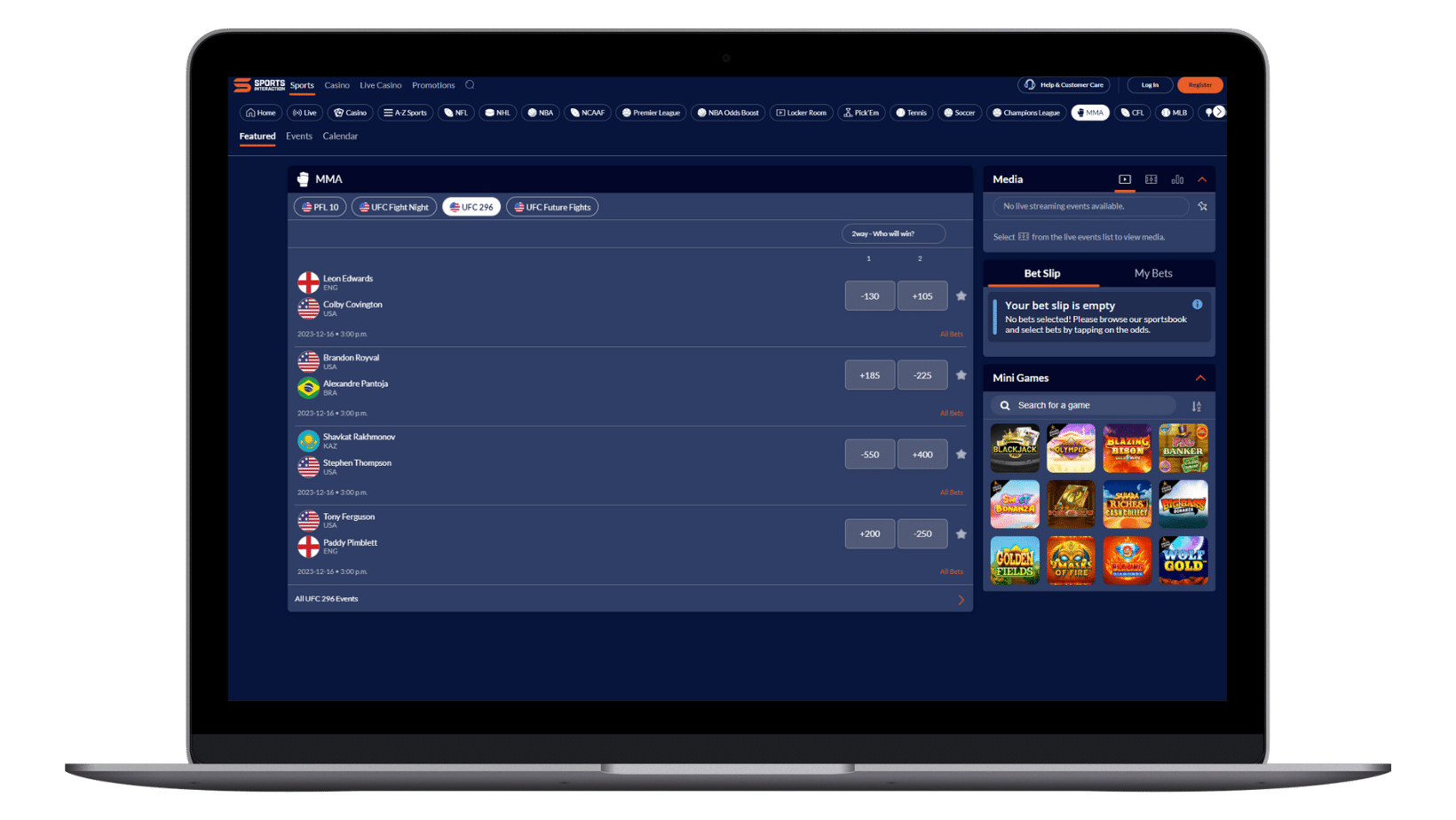 best ufc betting sites: sports interaction