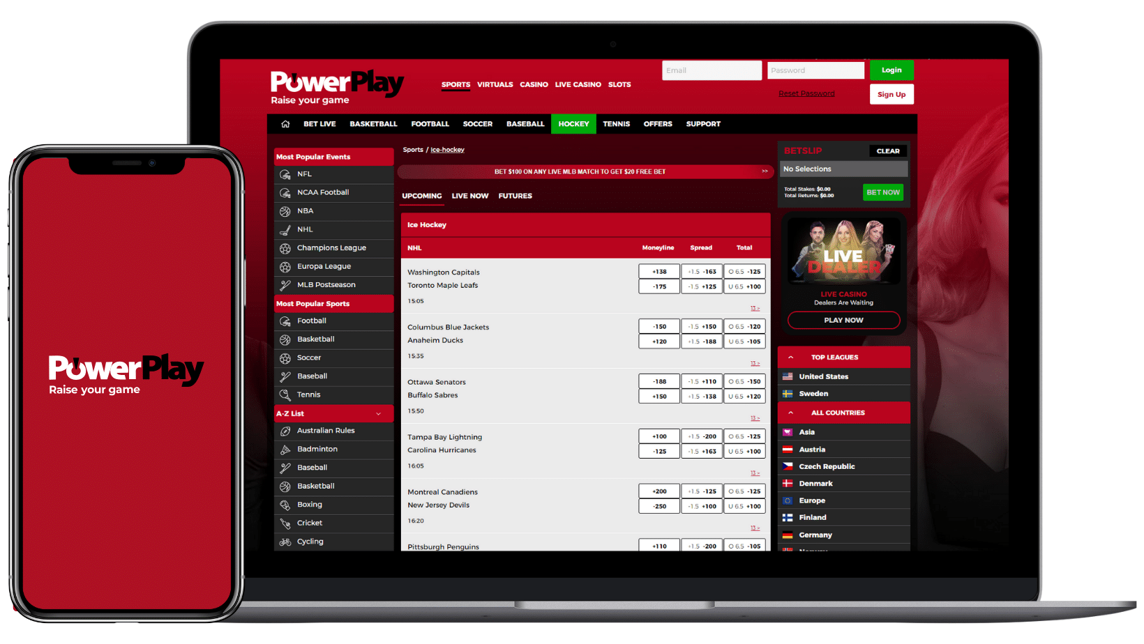 powerplay sportsbook canada screenshot