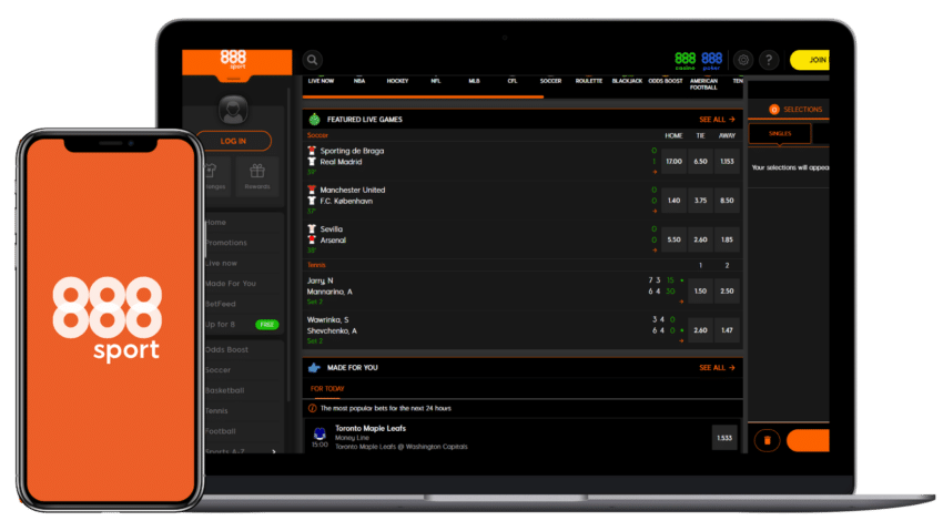 888sport screenshot sportsbook in canada