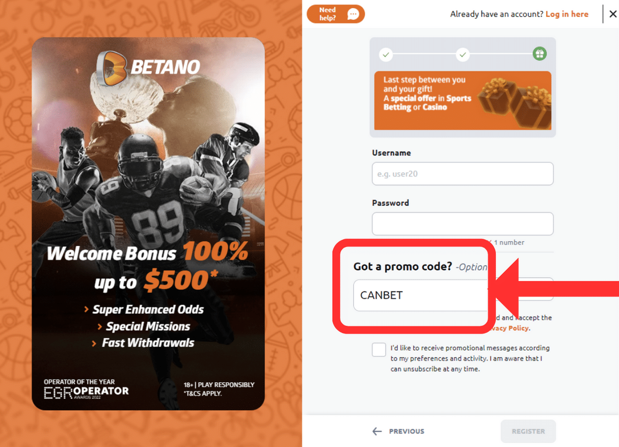 betano promo code CANBET