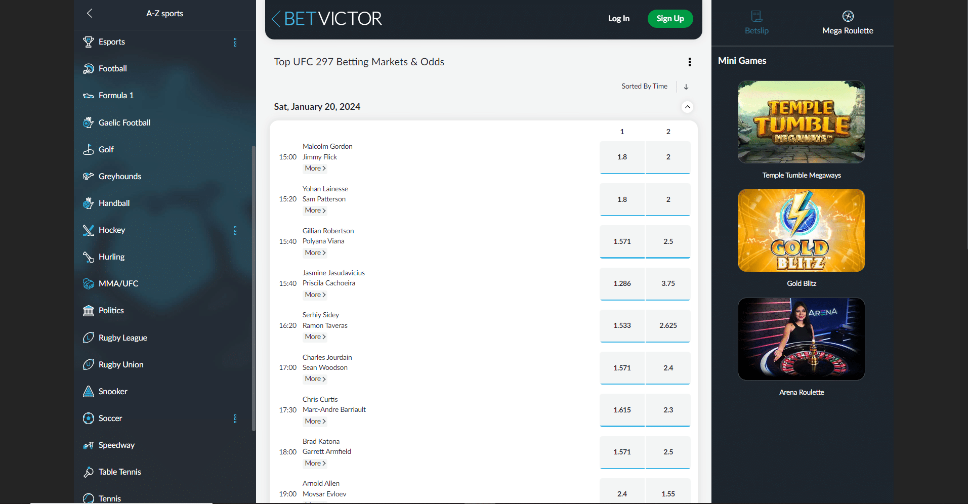 betvictor ufc betting ontario