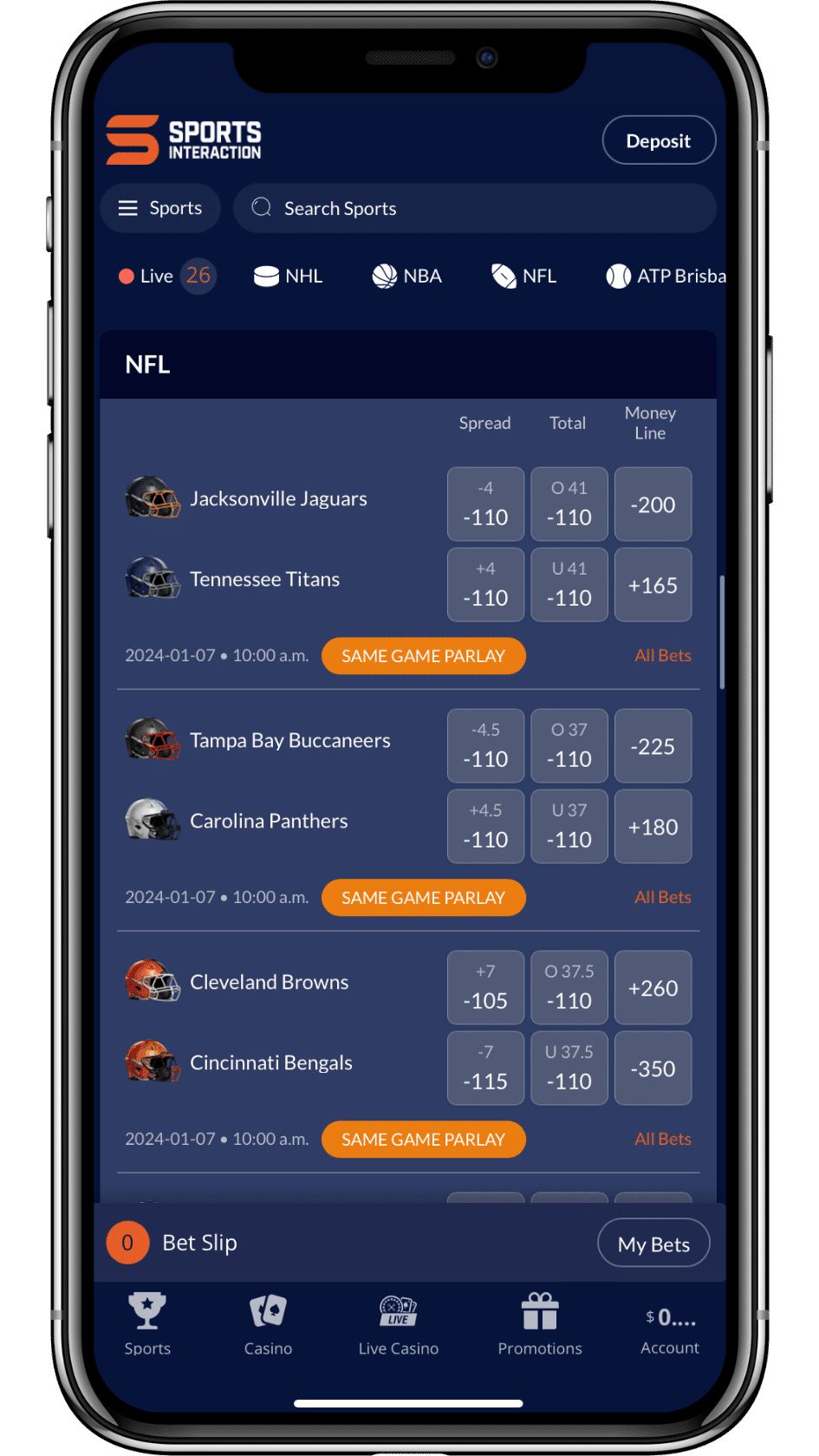 Sports Interaction betting app
