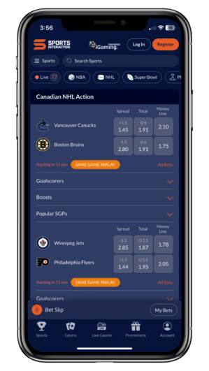 sports interaction ontario sports betting app