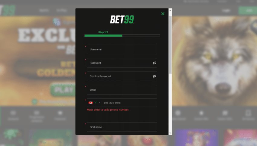 bet99 sign up details