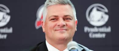 The New Jersey Devils hold a press conference to announce Sheldon Keefe as their new head coach on May 28, 2024 at Prudential Center in the Newark, New Jersey.