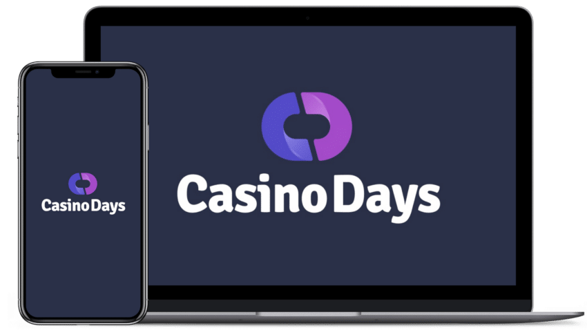 Laptop and iPhone mockup of the Casino Days logo