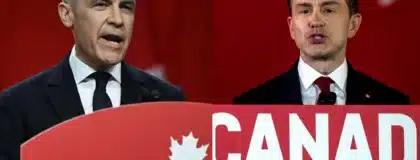 Liberal Party leader Mark Carney and Conservative leader Pierre Poilievre lead the polls in Canada's next federal election on April 28th, 2025.