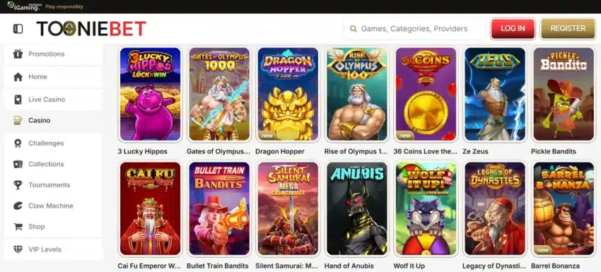 Tooniebet Casino Ontario Website