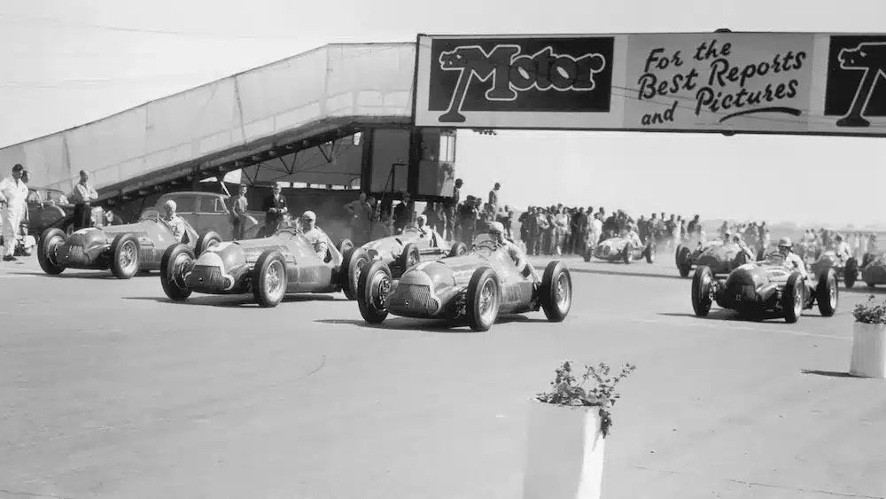 The start of the very first Formula 1 Grand Prix in Britain in 1950.