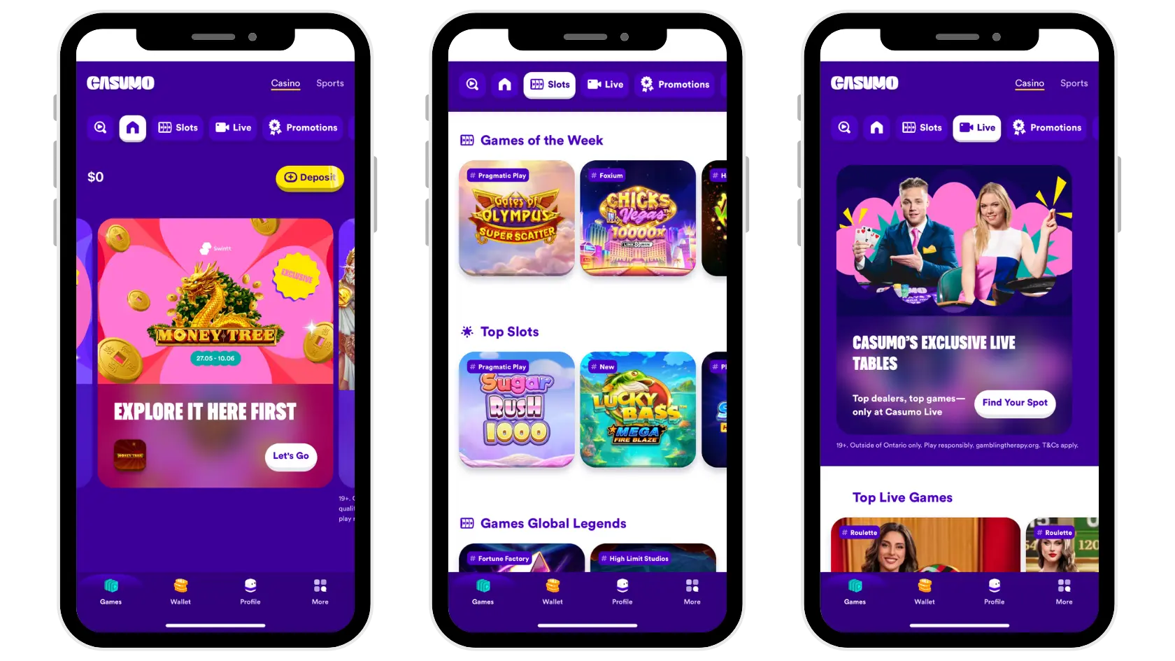 casumo casino app mockup in iphone.