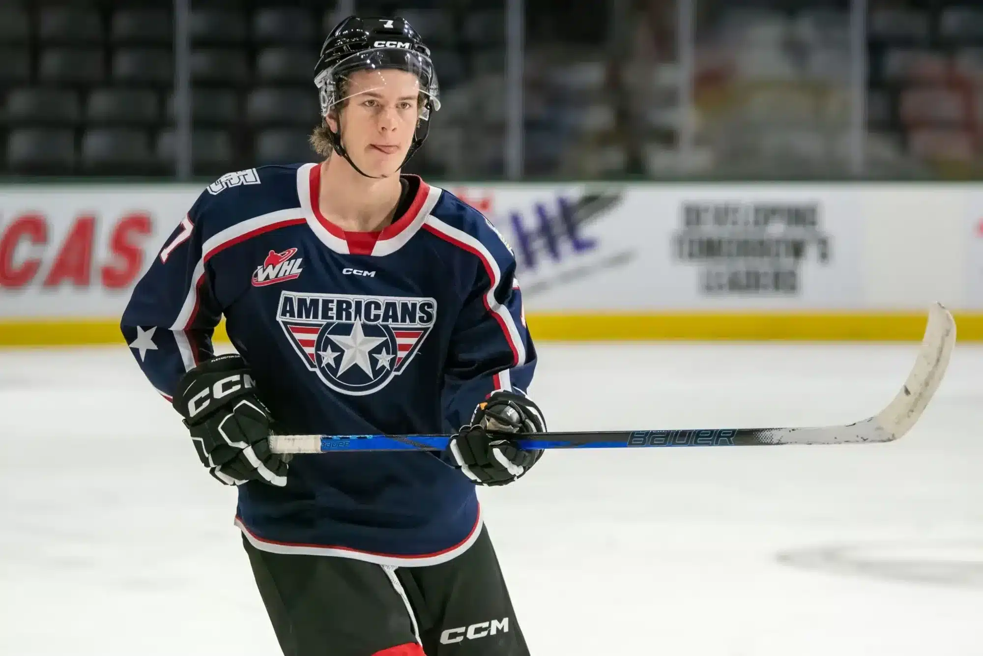 NHL Draft prospect Jackson Smith skates for the Tri-City Americans in 2025.