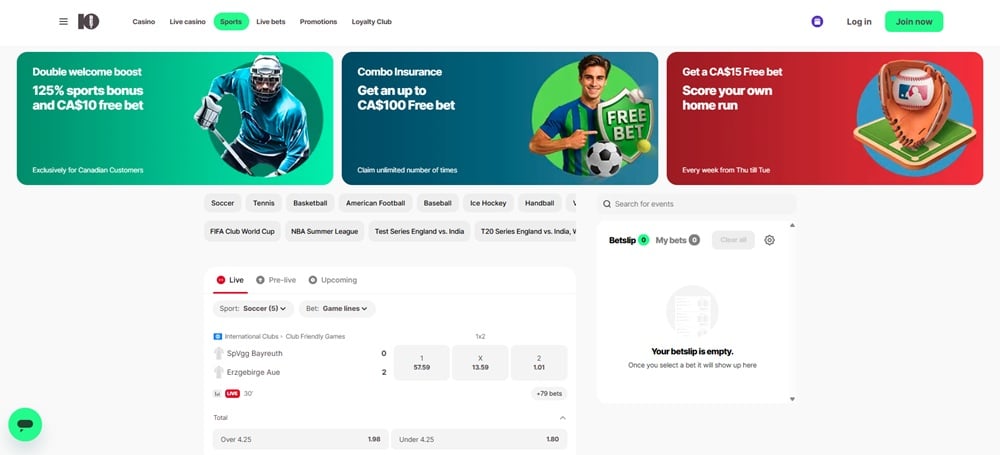 10bet Website