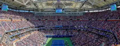 An arial view of Arthur Ashe Stadium in New York, home of the US Open
