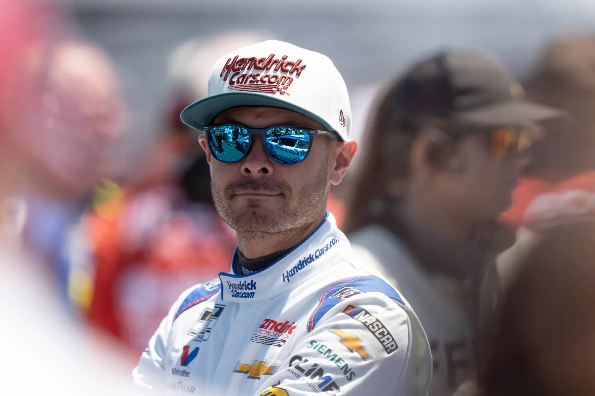 Jul 13, 2025; Sonoma, California, USA; NASCAR Cup Series driver Kyle Larson (5) before the start of the race at Sonoma Raceway.