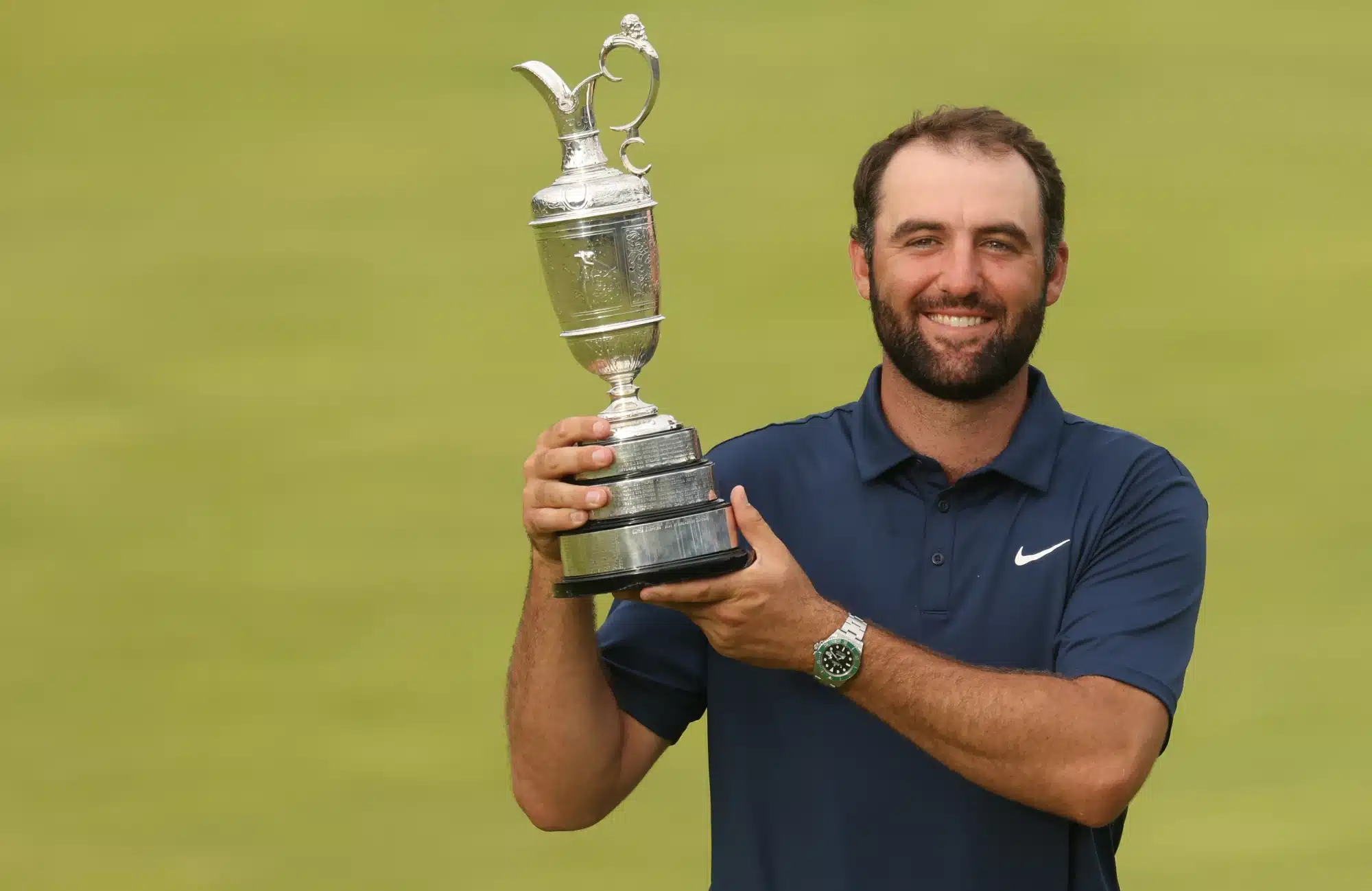Jul 20, 2025; Portrush, IRL; Scottie Scheffler celebrates with the Claret Jug after winning the 153rd Open Championship golf tournament at Royal Portrush.