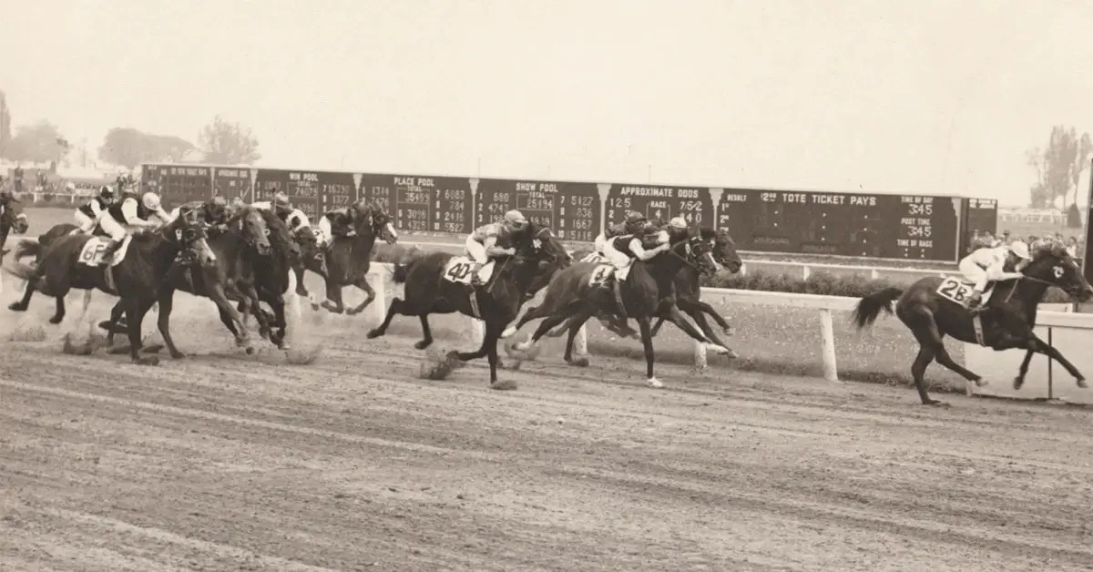 The running of the 92nd (and last) King's Plate on May 26, 1951, won by Major Factor and jockey Alf Bavington.