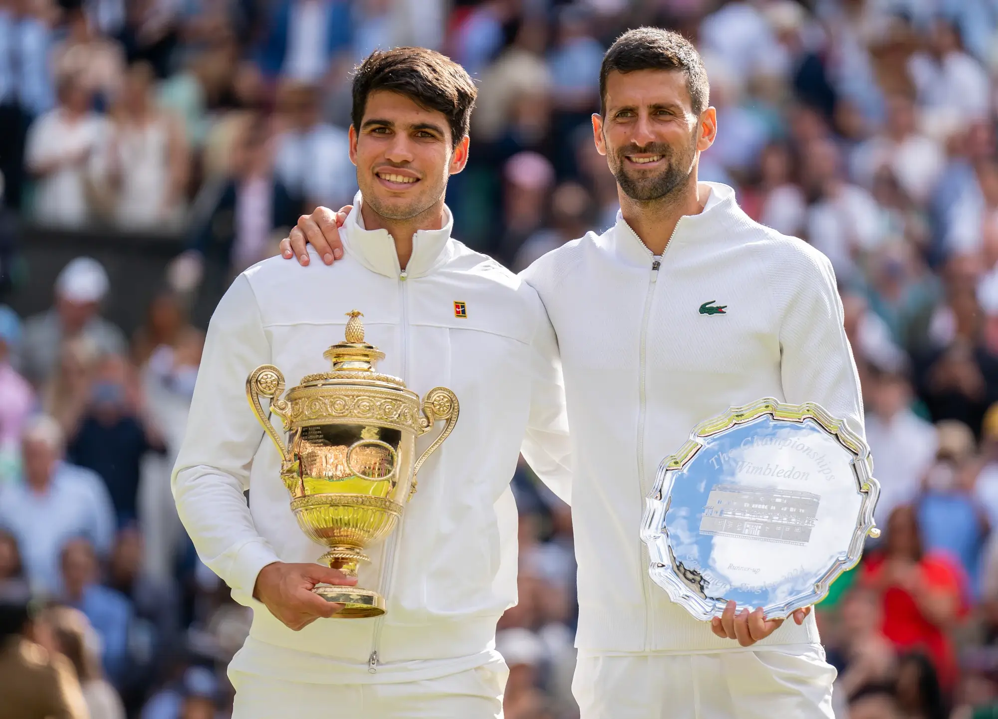 Wimbeldon Carlos Alcaraz of Spain and Novak Djokovic of Serbia