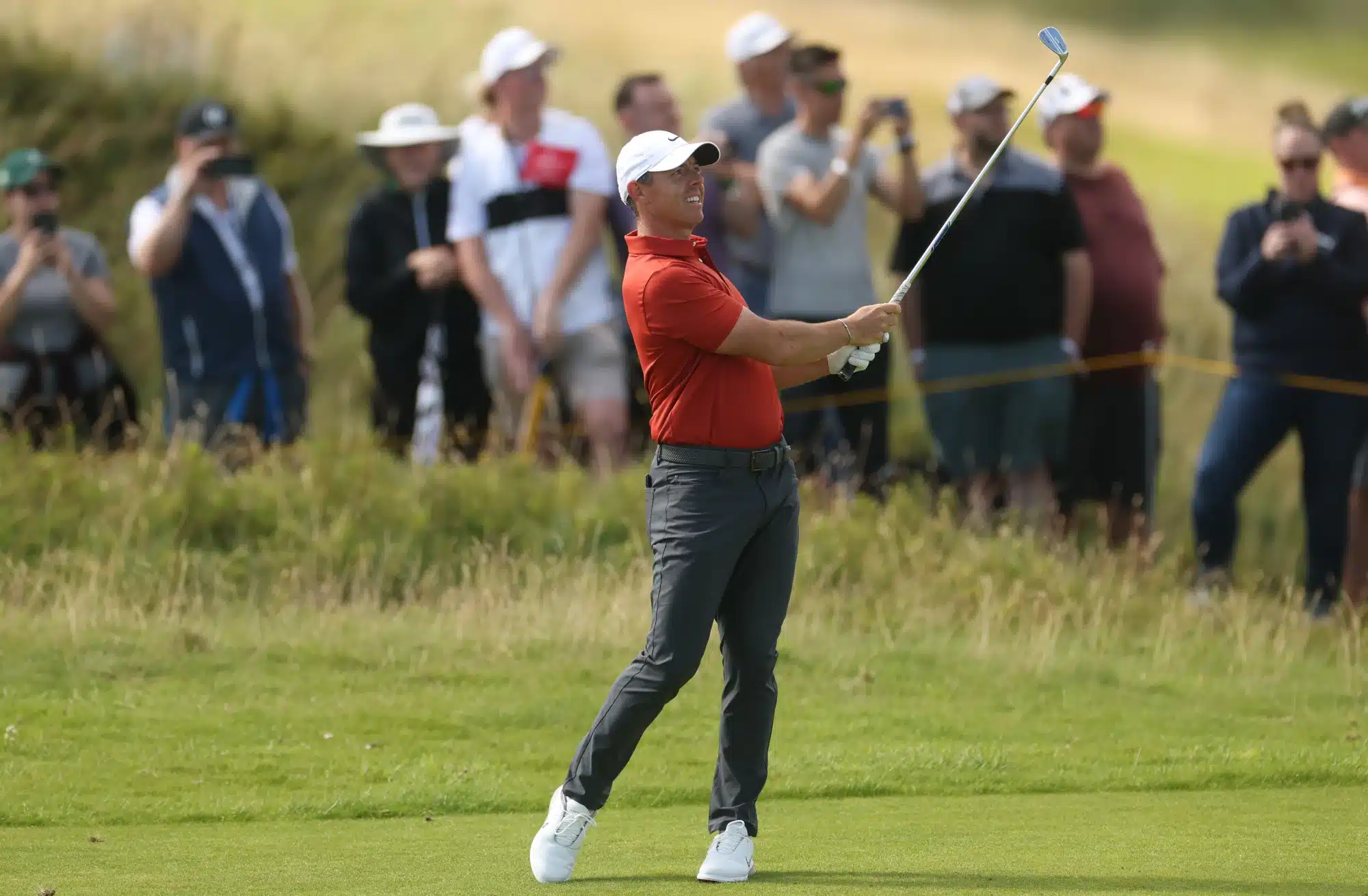 Jul 19, 2025; Portrush, IRL; Rory McIlroy on the 10th hole during the third round of The 153rd Open Championship golf tournament.