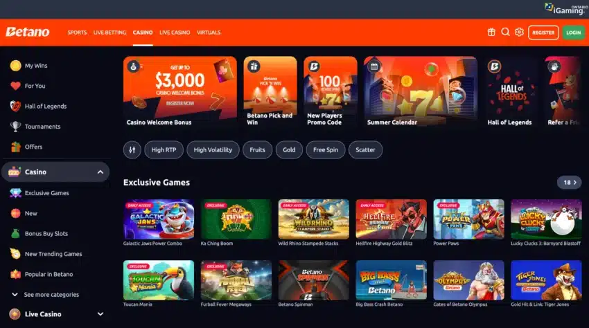 Betano Casino Ontario Website
