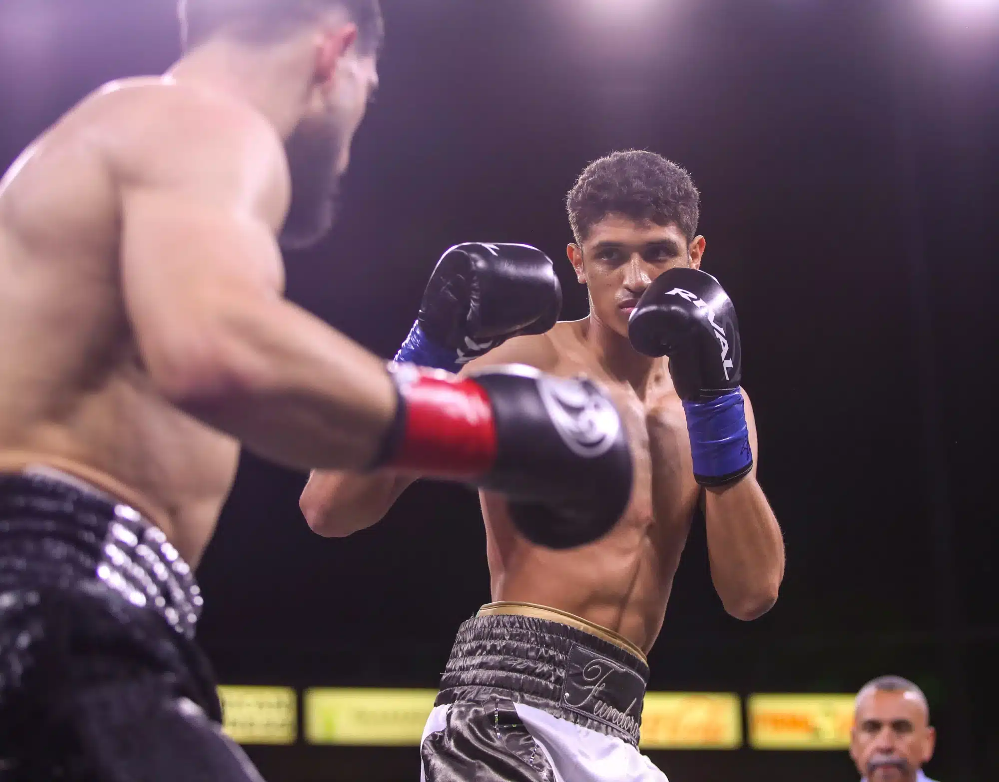 Sebastian Fundora faces Brian Mendoza during their interim WBC world super welterweight title fight at Dignity Health Sports Park in Carson, Calif.