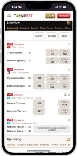 TonnieBet App Live Betting