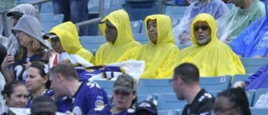 Fans in the stands during the pre game rains. The Jacksonville Jaguars hosted the Baltimore Ravens at TIAA Bank Field in Jacksonville, FL Sunday, November 27, 2022.