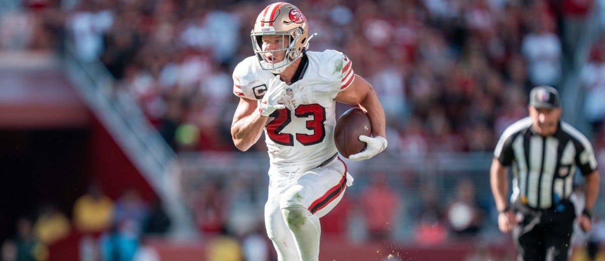San Francisco 49ers running back Christian McCaffrey (23) during the fourth quarter against the Arizona Cardinals at Levi's Stadium.