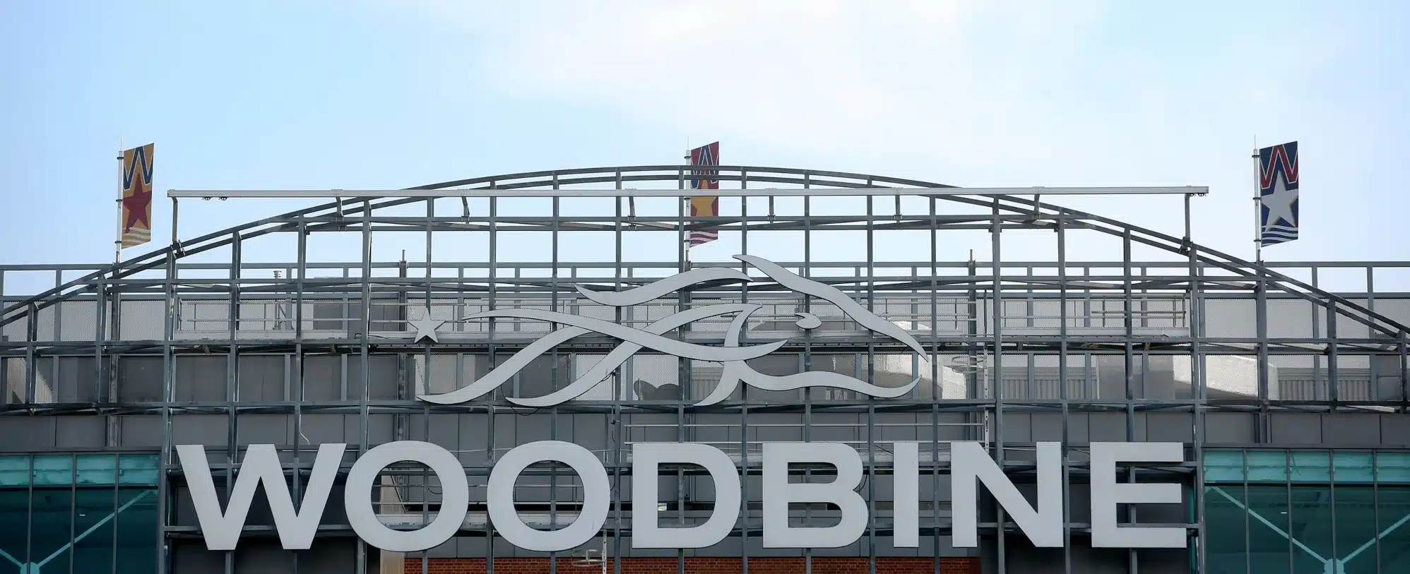 A view of the main sign above Woodbine racetrack.