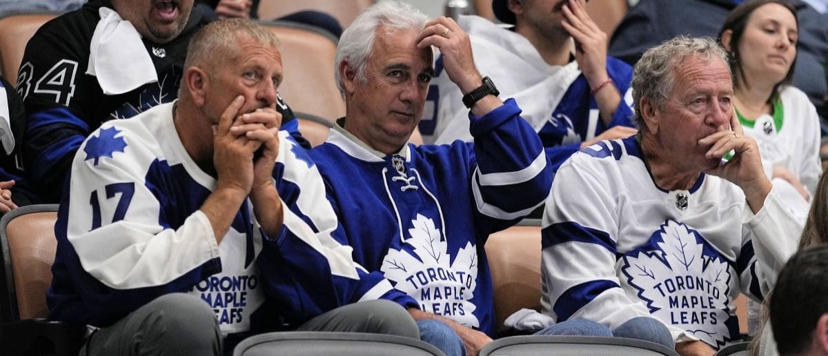 Toronto Maple Leafs look dejected during the third period of game five of the second round of the 2025 Stanley Cup Playoffs against the Florida Panthers at Scotiabank Arena