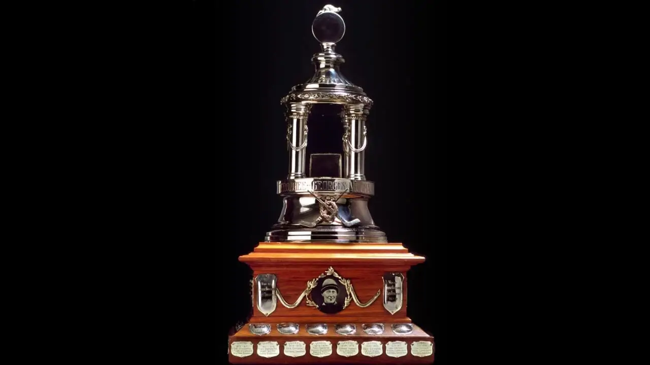 A view of the NHL Vezina Trophy