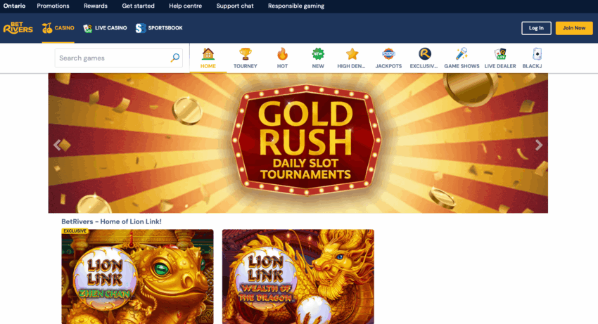 BetRivers Casino home page