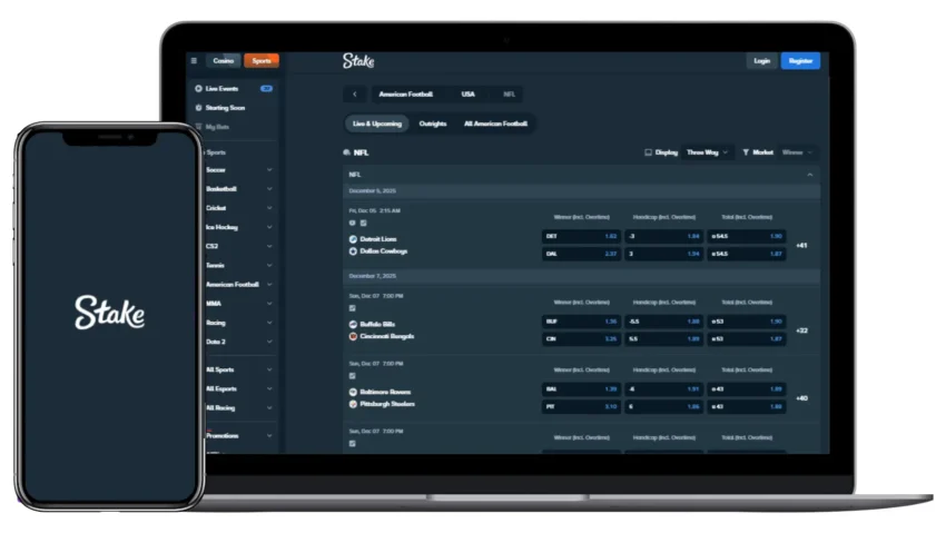 A mockup of the Stake Mobile and Desktop view in British Columbia.