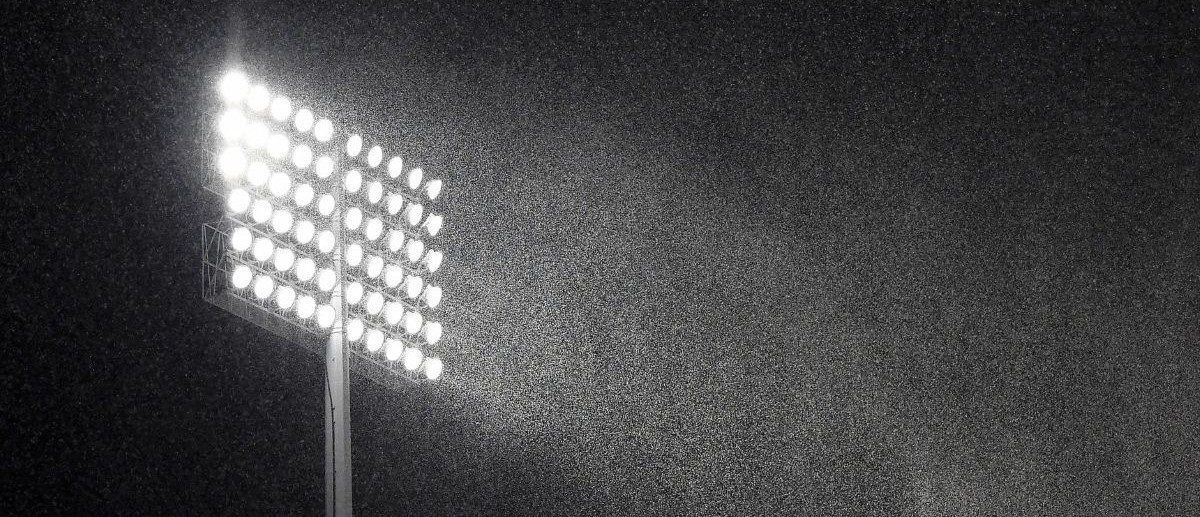 Rain falls before an AFC Divisional Round playoff game between the Baltimore Ravens and the Buffalo Bills at Bills Stadium.