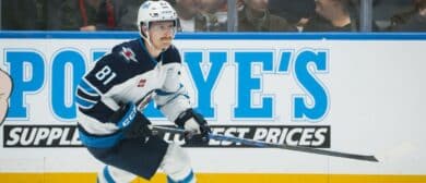 Winnipeg Jets forward Kyle Connor (81) skates against the Vancouver Canucks in the second period at Rogers Arena