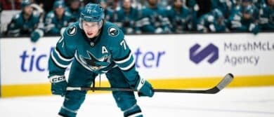 San Jose Sharks center Macklin Celebrini (71) looks on against the Vancouver Canucks in the second period at SAP Center at San Jose.