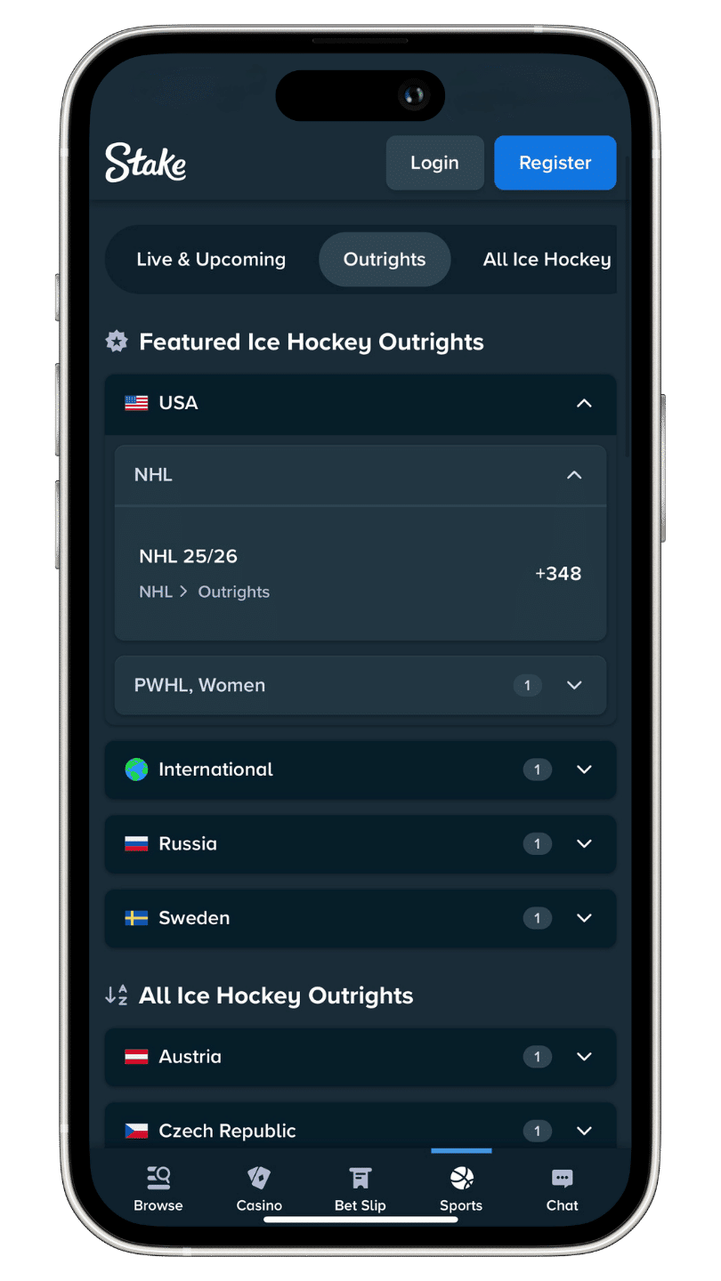 stake sportsbook app screenshots