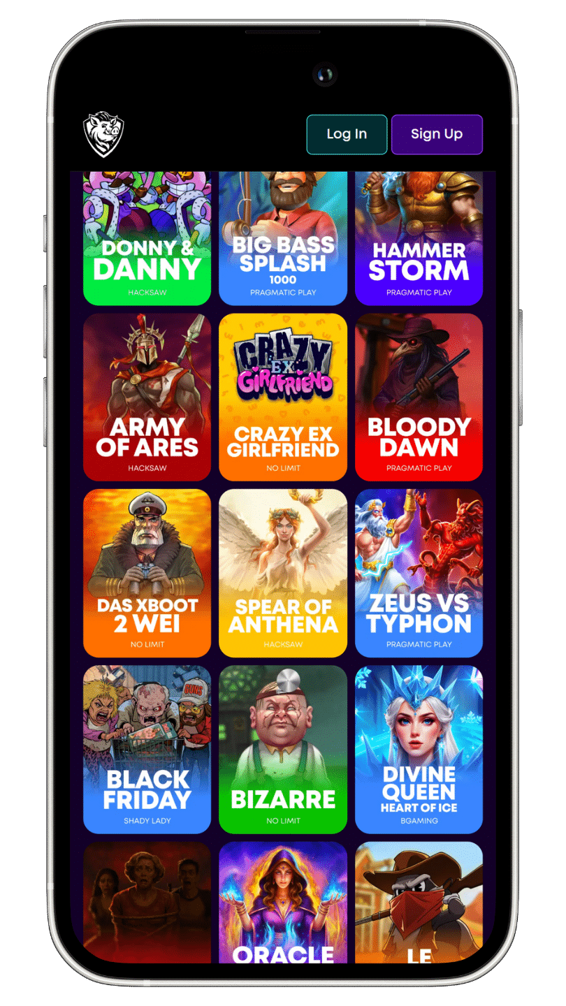 Screenshot of the bet hog mobile site latest slots
