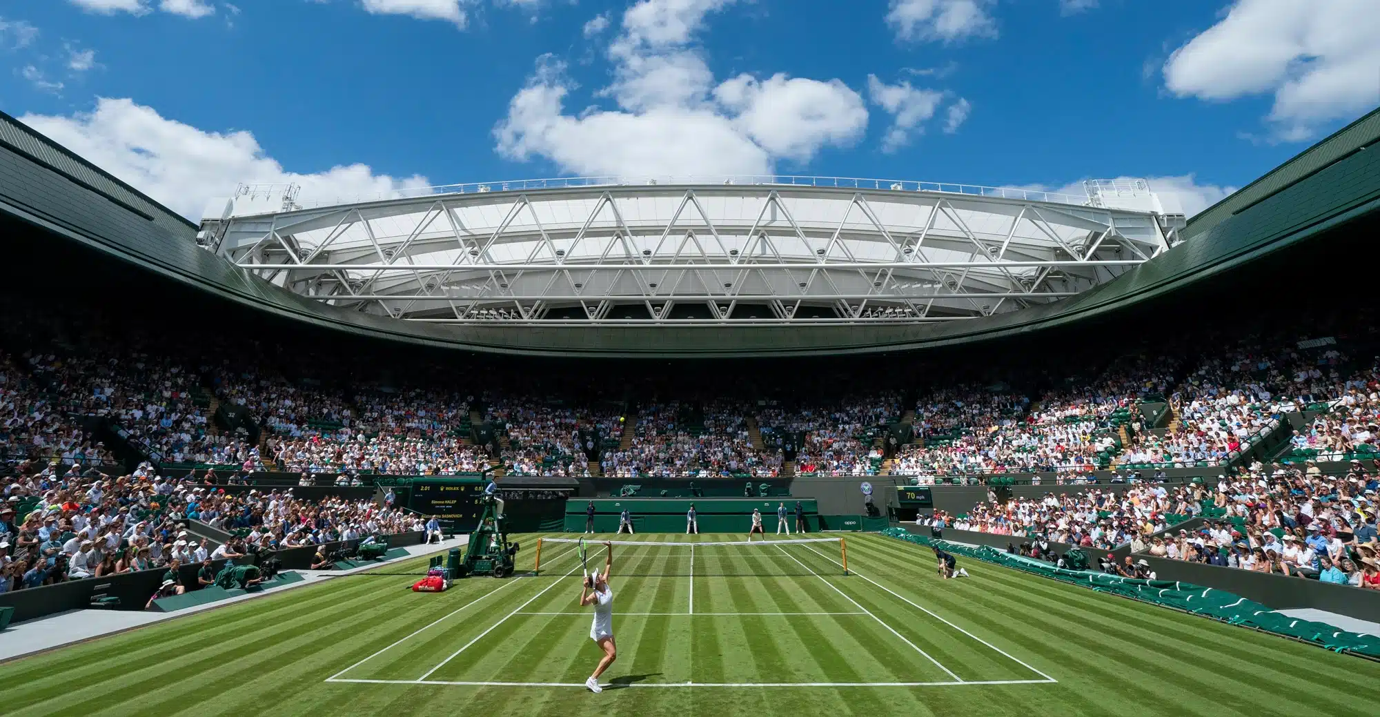 A view of the main tennis court at Wimbledon