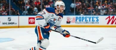 Edmonton Oilers forward Connor McDavid (97) skates against the Vancouver Canucks in the second period at Rogers Arena.